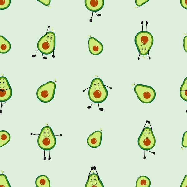 Avocados yoga cute expression