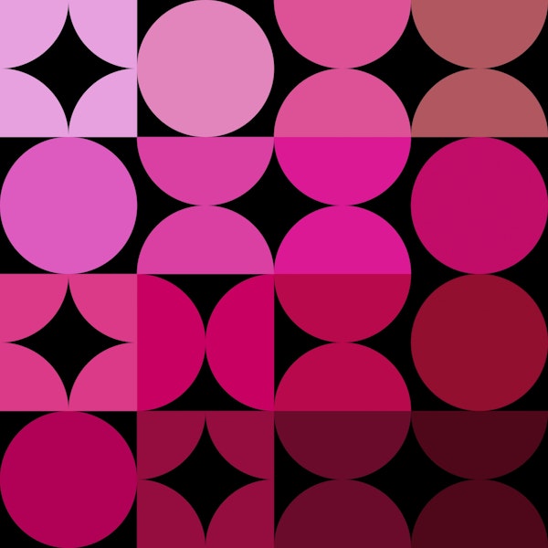 Retro Shapes Pattern Pink Red