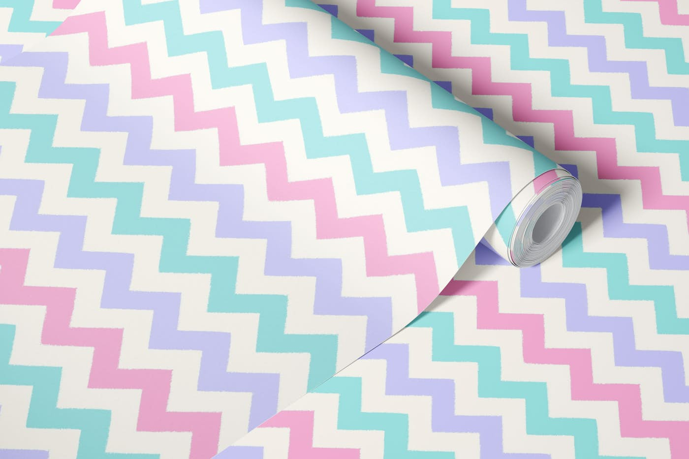 90s Pastels Chevrons wallpaper roll