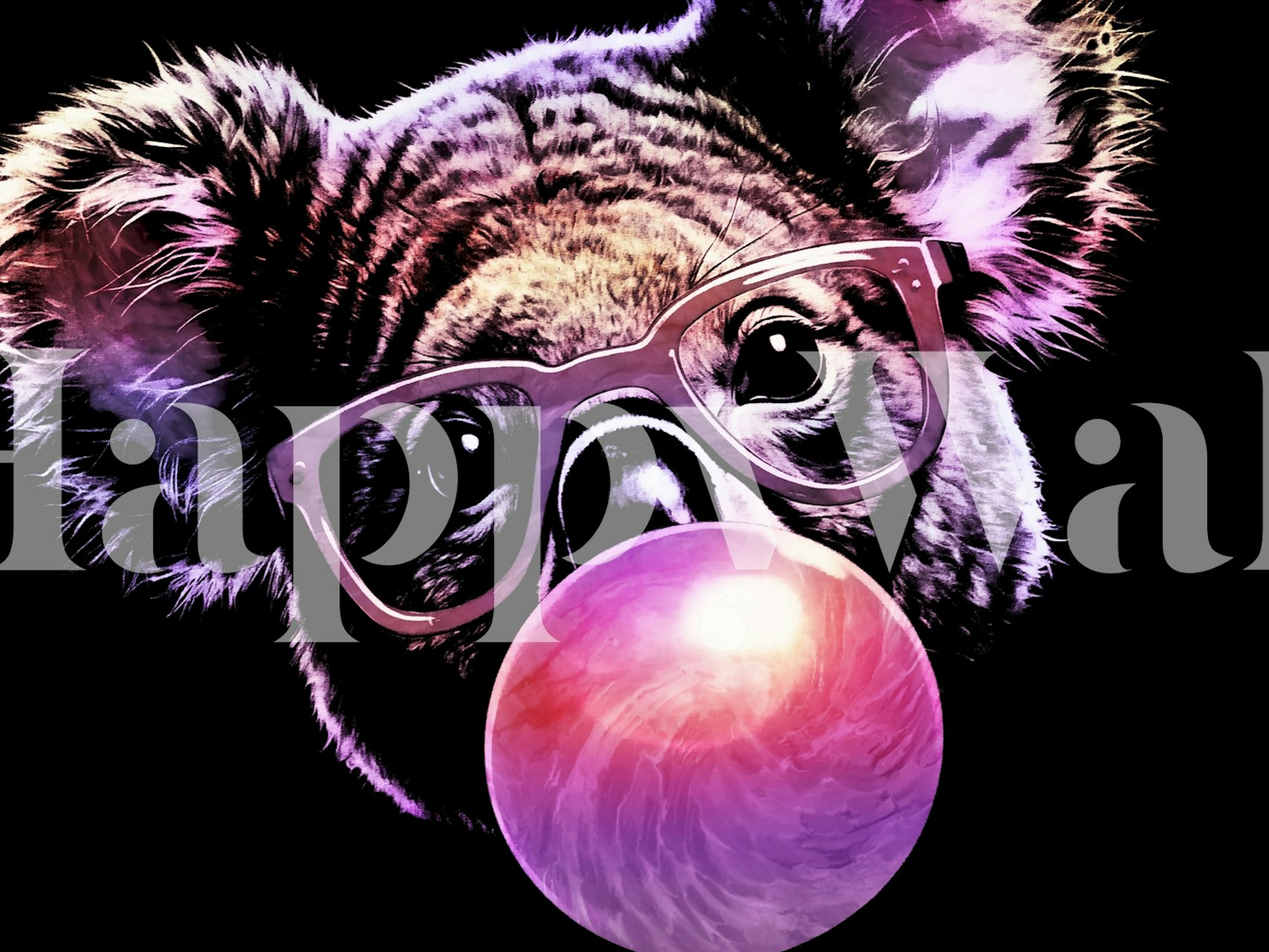 Πορτραίτο ζώου με Pink Bubble Gum