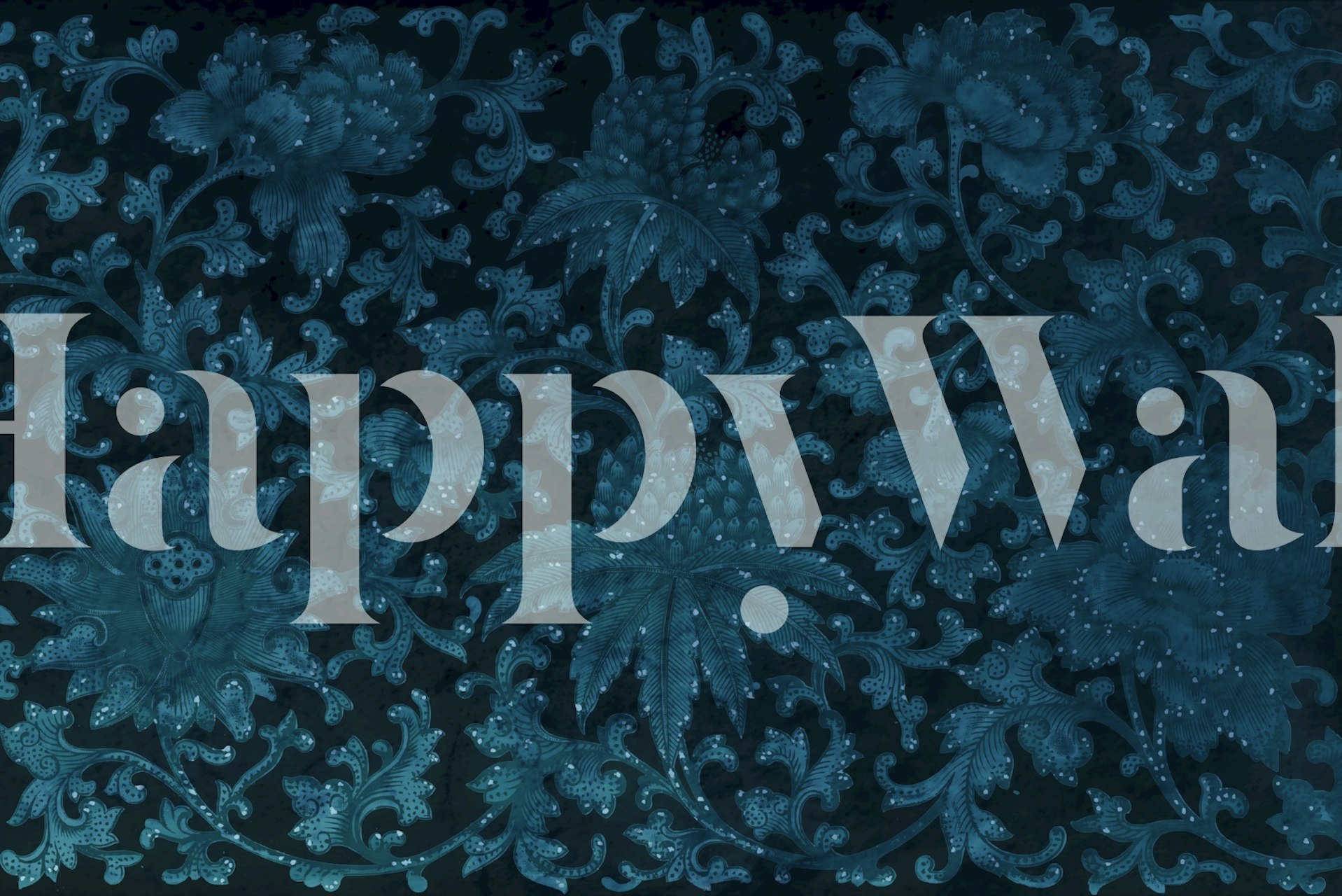 Carta da parati Moody Antique Asian Floral esposta in una stanza