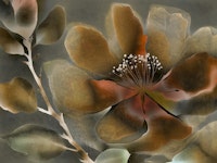 Asian Moody Floral Art Neutral tapete