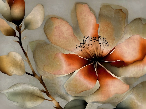 Asian Moody Floral Art