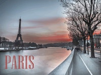 Seine and Eiffel Tower Silhouette carta da parati