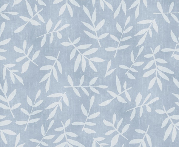 Simple Ditsy Leaves Light Grey Blue