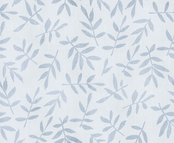 Simple Ditsy Leaves Denim Blue Light Grey