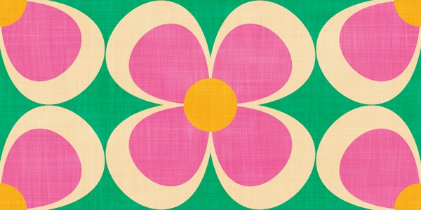 Groovy Geometric Floral Pink and Green Small