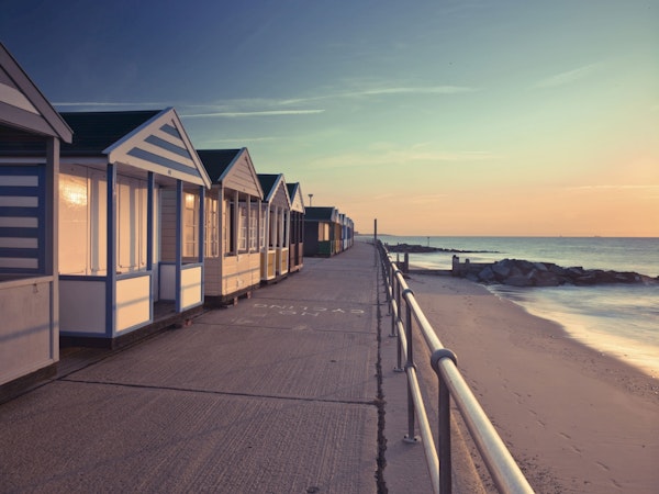 Beach Huts Along the Shore