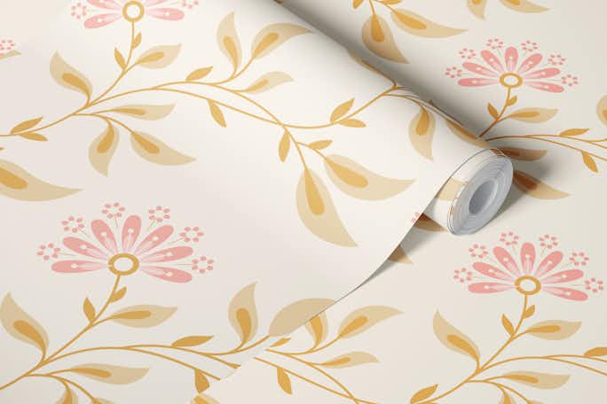 Trailing Floral, white, Lwallpaper roll