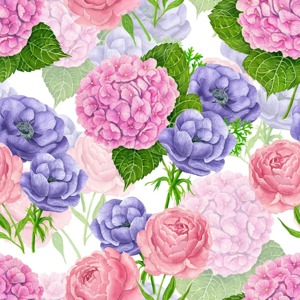 Watercolor floral pattern