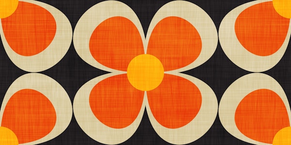 Groovy Geometric Floral Orange Brown Small