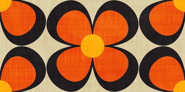 Groovy Geo Floral Orange Brown Beige Small