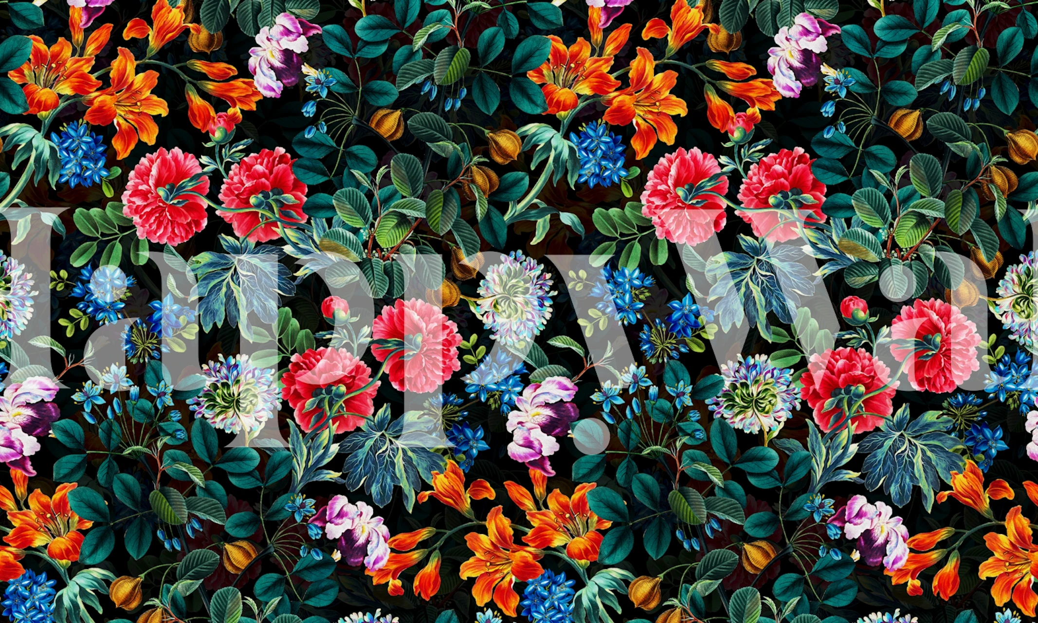 Chintzy Florals II - Night tapet i et rom