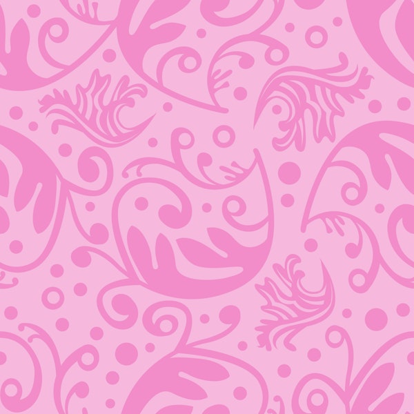 Whimsical Swirl Ornament Pattern Pink
