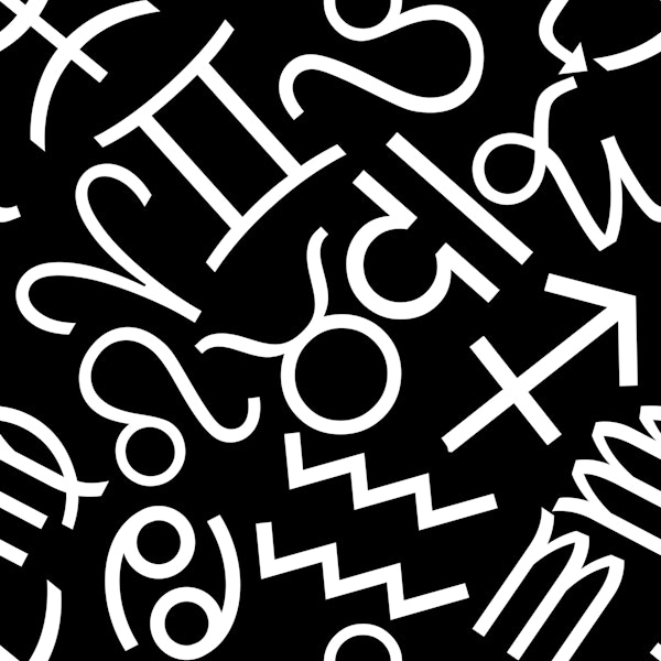 Zodiac Symbols - Black and White