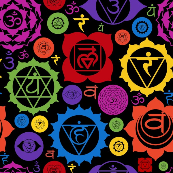 Seven Chakras on Black