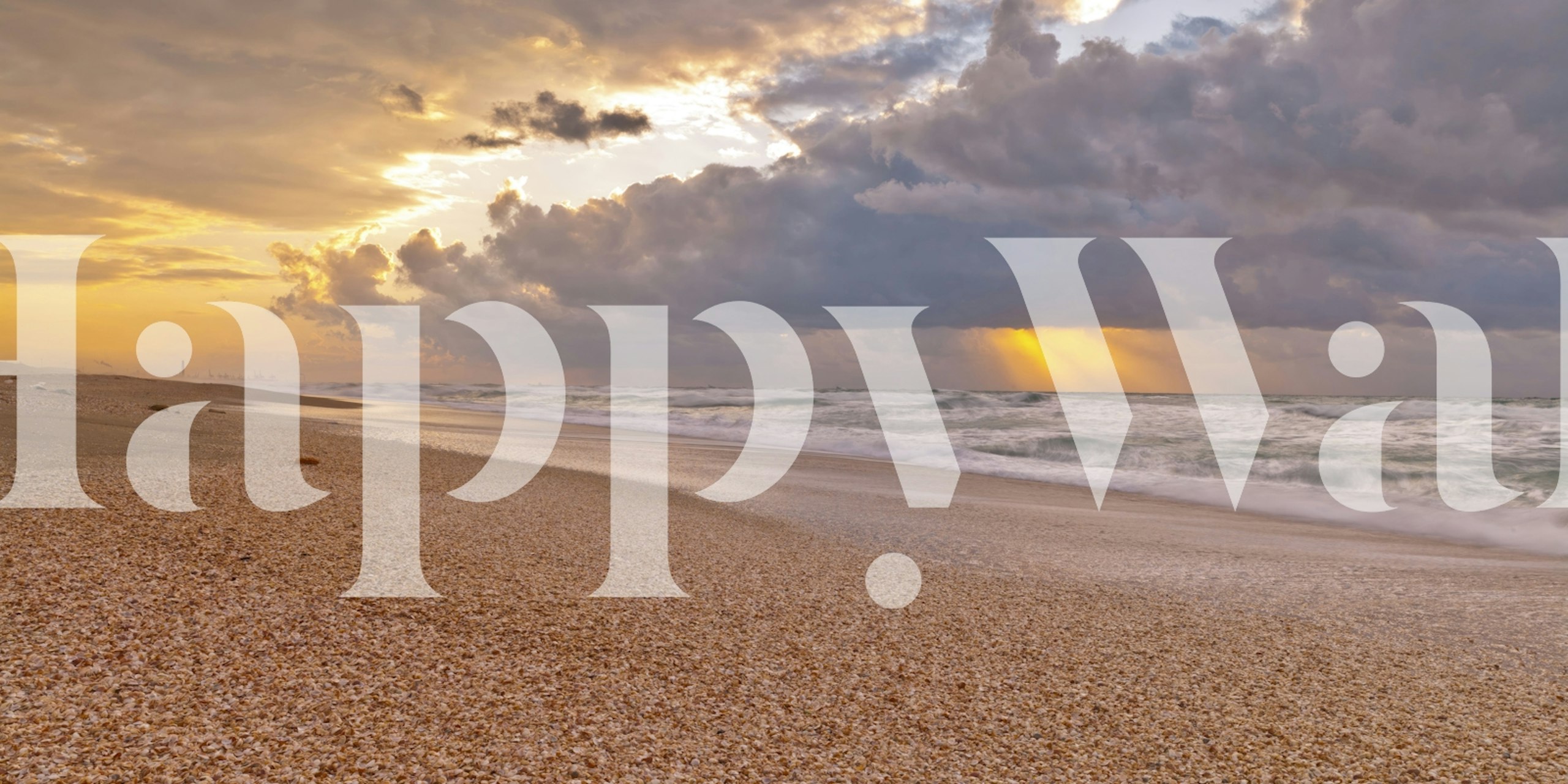 Golden Sunset Shore wallpaper in a room