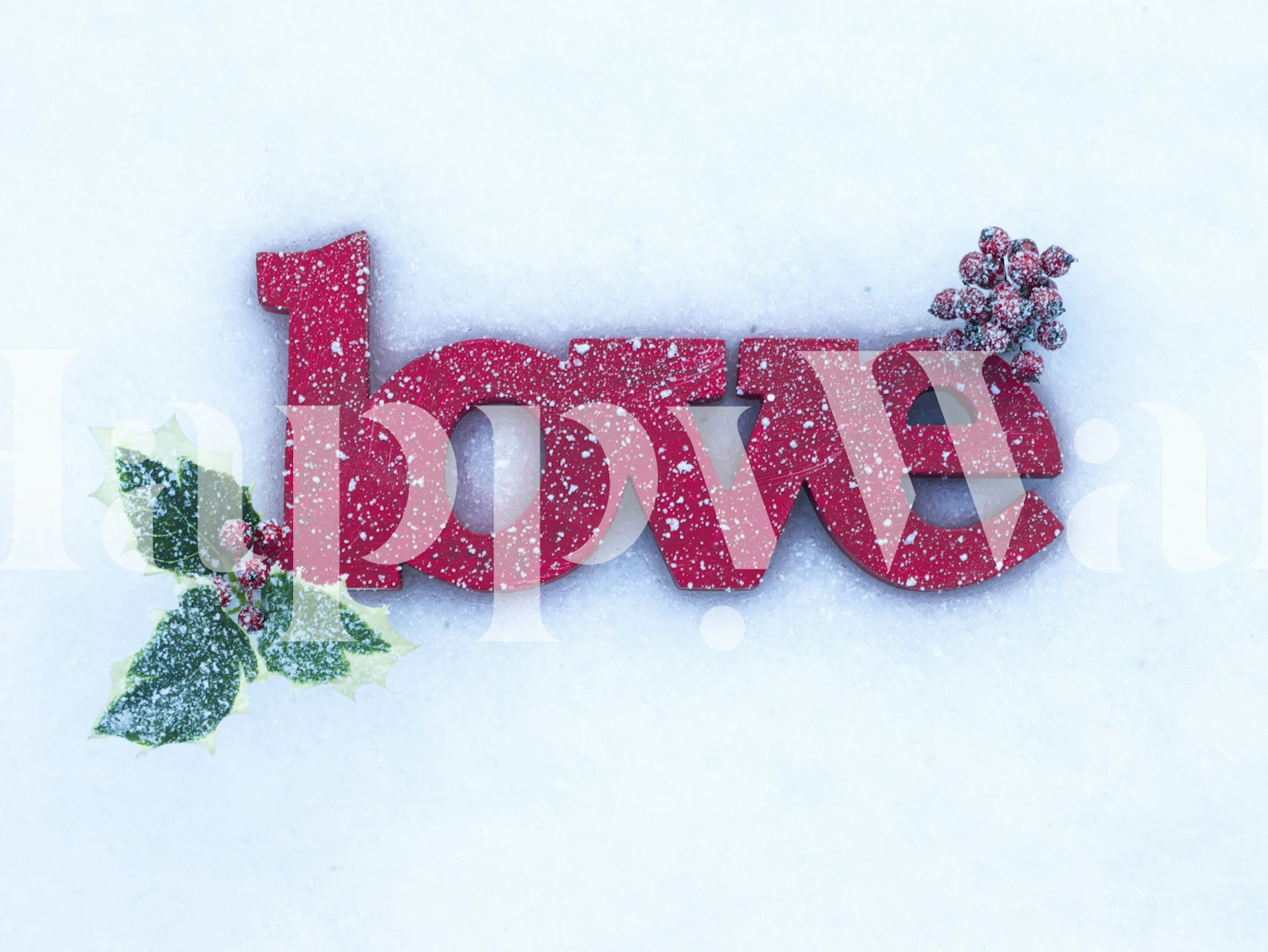 Winter Love decorative wallpaper in a room