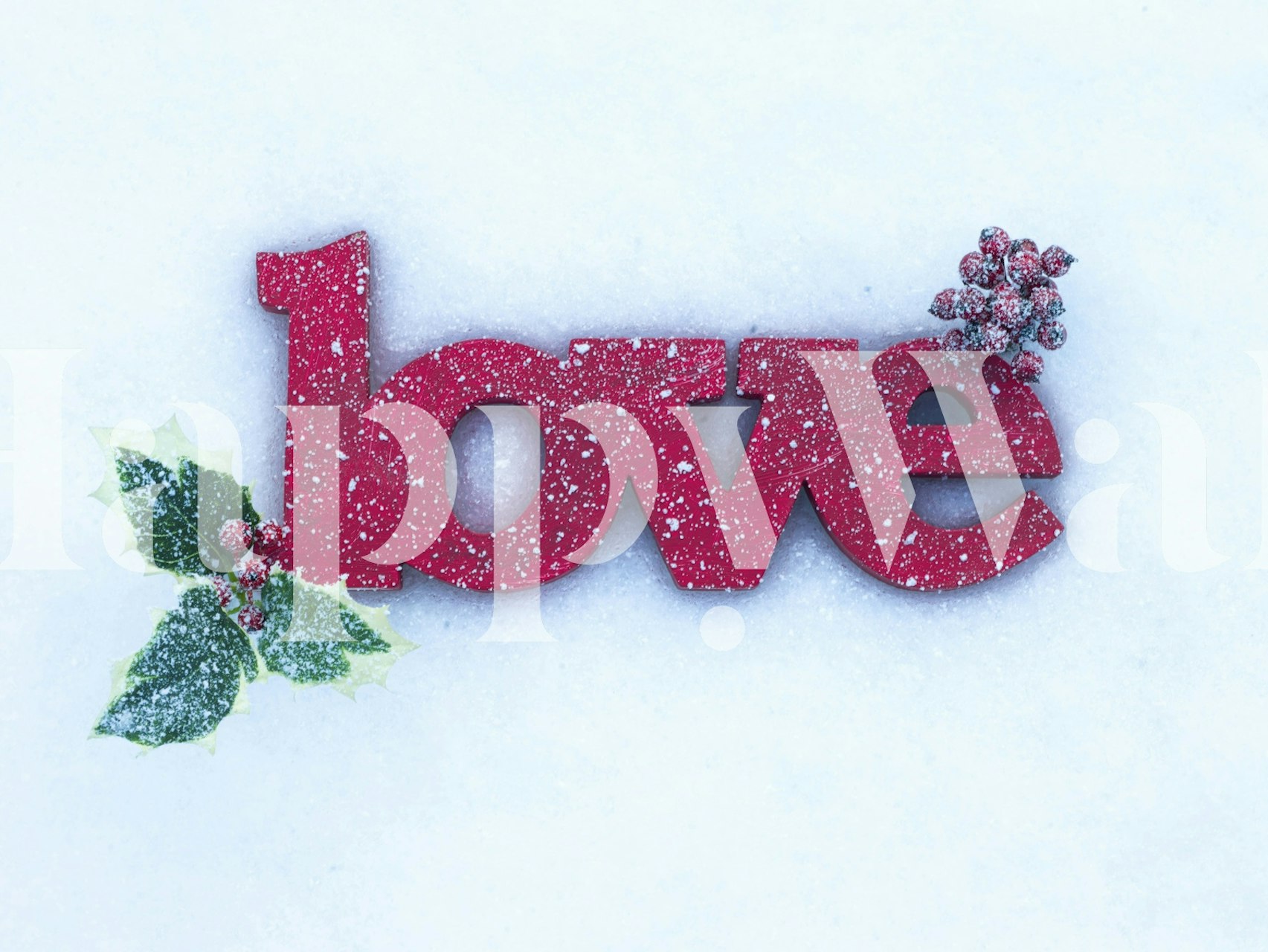 Winter Love koristeellinen tapetti huoneessa