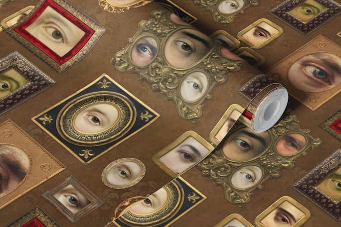 Single Eyes Victorian Portraits Rustwallpaper roll