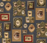 Single Eyes Victorian Portraits mauve grey ταπετσαρία