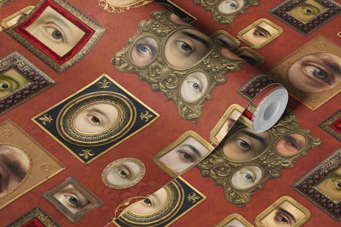 Single Eyes Victorian Portraits copperwallpaper roll