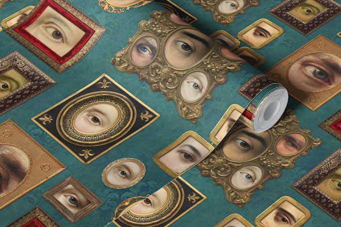 Single Eyes Victorian Portraits viridianwallpaper roll