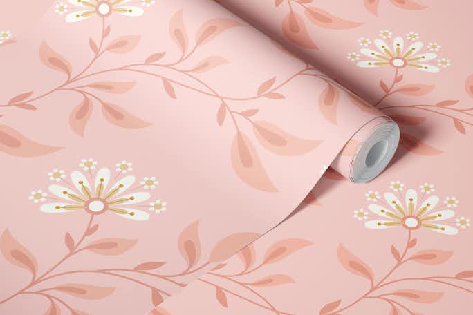 Trailing Floral, pink, Lwallpaper roll