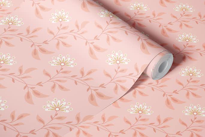 Trailing Floral, pink, Swallpaper roll