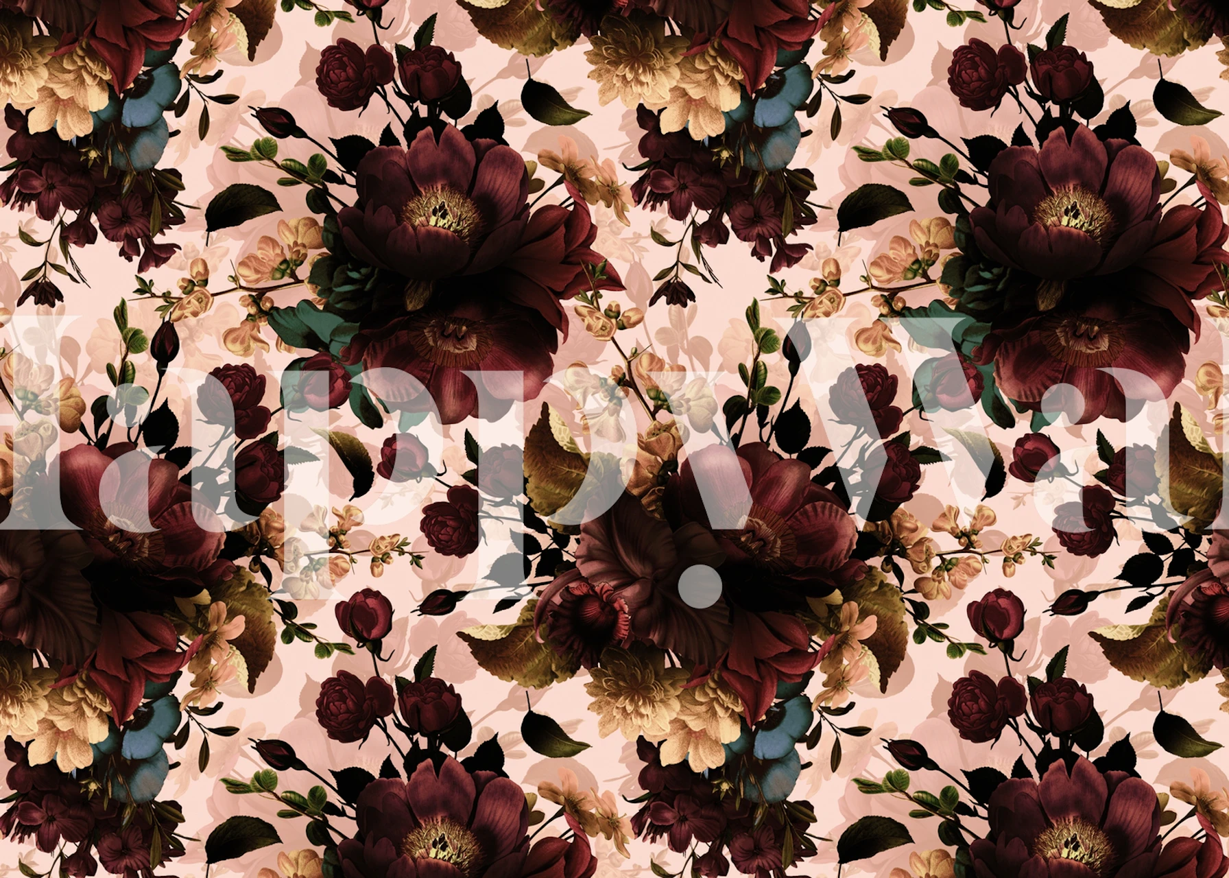 Blomster tapet i et stilfuldt rum