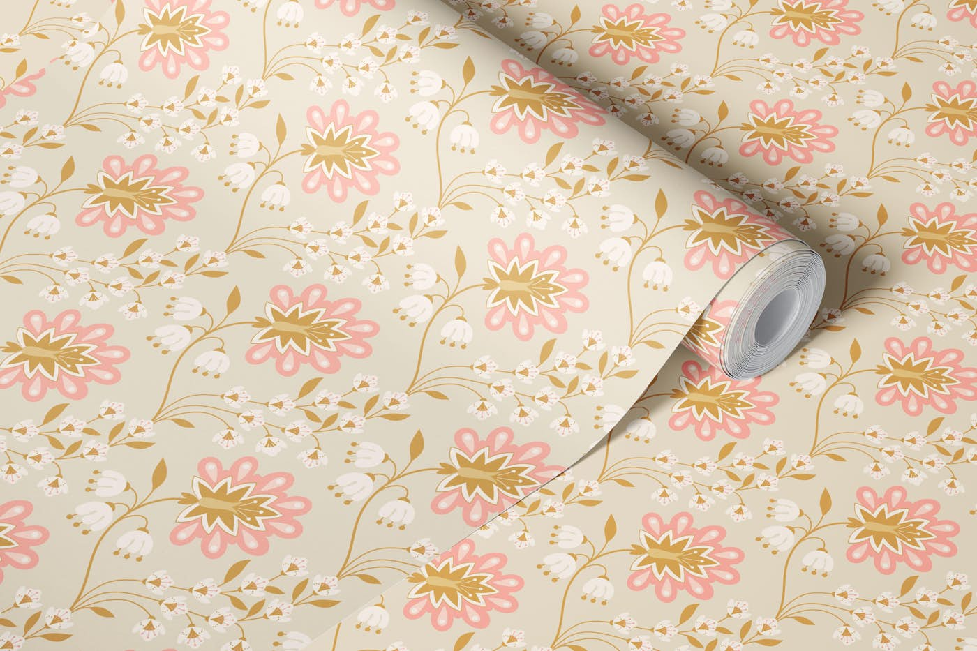 Vintage Dollhouse, Beige, L wallpaper roll