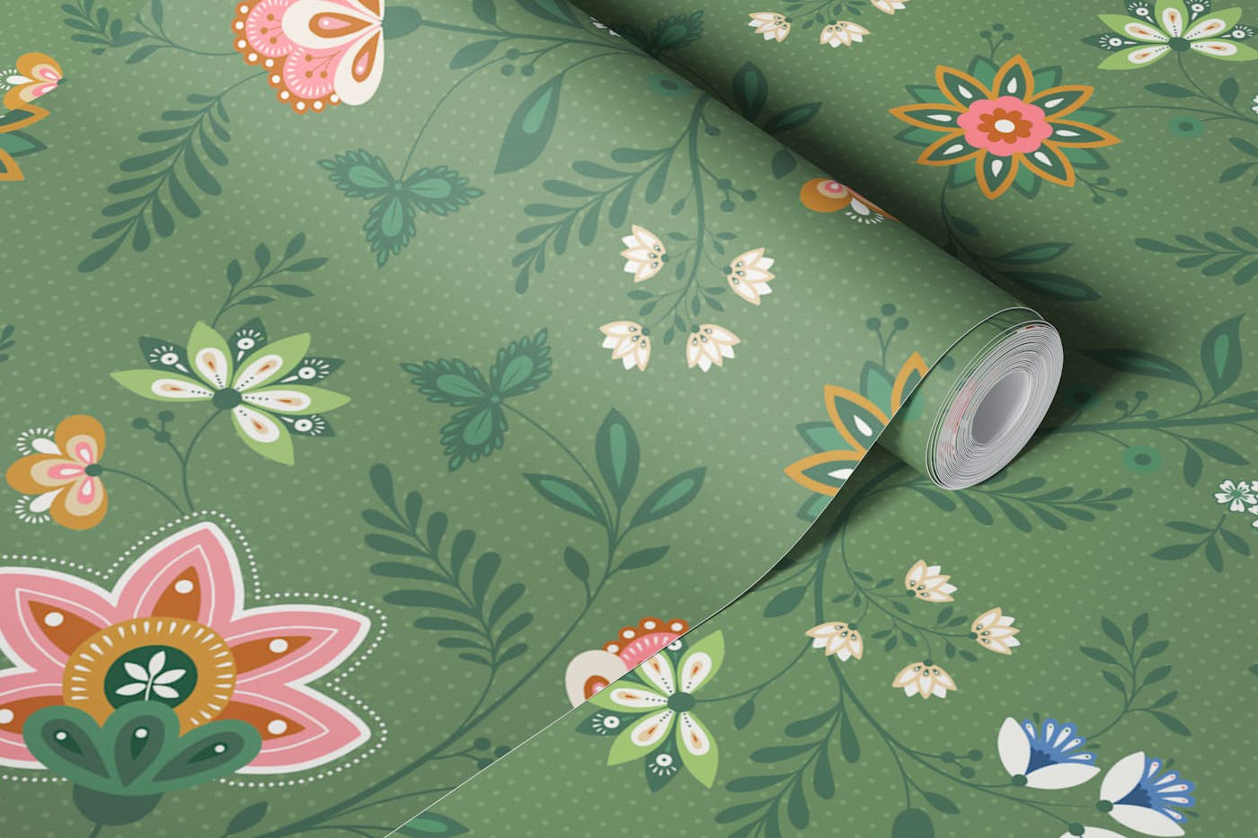 Little Chintz, Sage, L wallpaper roll