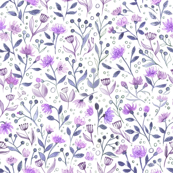 Watercolor flowers in violet
