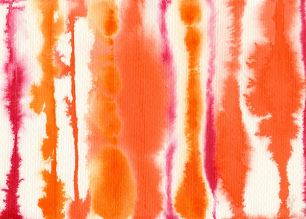 Abstract ink, orange and red lines
