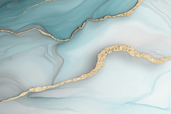 Precious Marble Luxury Aqua Gold