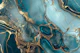 Magnific Marble Teal Gold Luxury