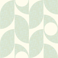 Mid century modern leafs - mint (L) ταπετσαρία