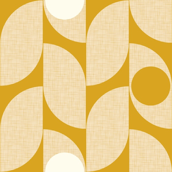 mid century modern leafs - mustard (L)