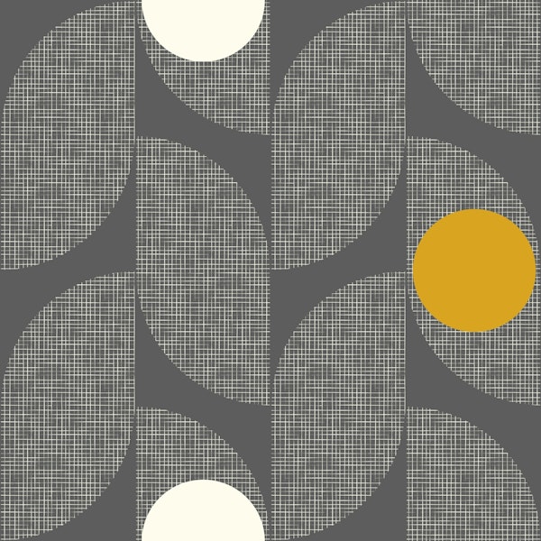 mid century modern leafs - moody grey (L)