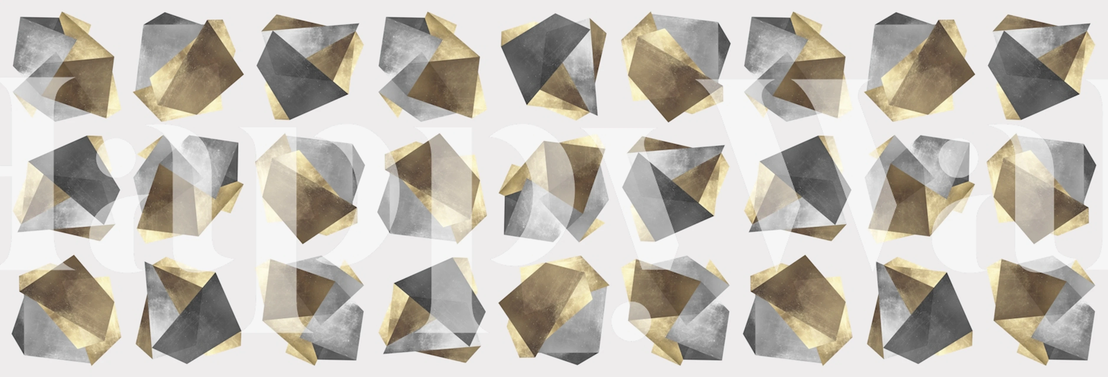 Gold i metalowe figury wzór tapety