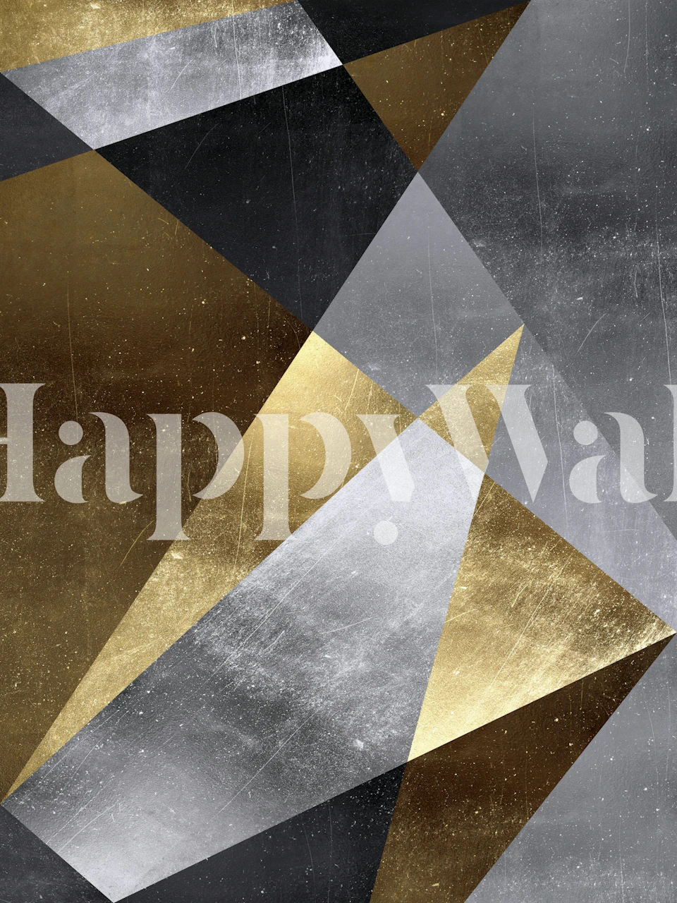 Gold and silver geometric shapes in a modern design wallpaper