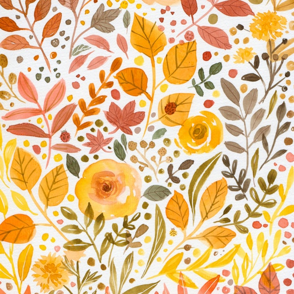 Loose florals in autumn colors