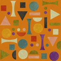 mid century bauhaus playful orange summer papiers peint