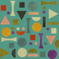 mid century bauhaus playful turquoise summer papiers peint