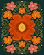 Forest flowers green and orange