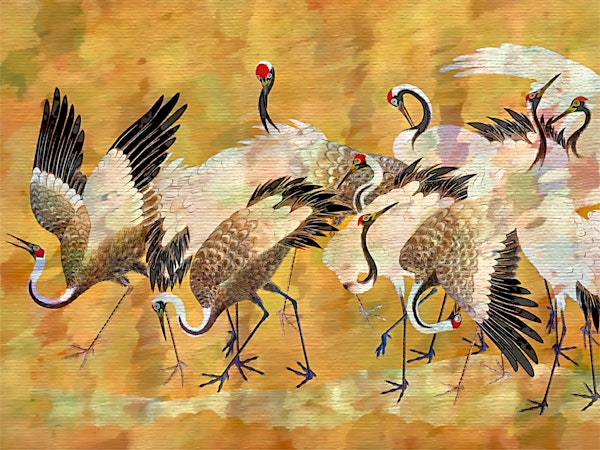 Antique Crane Birds