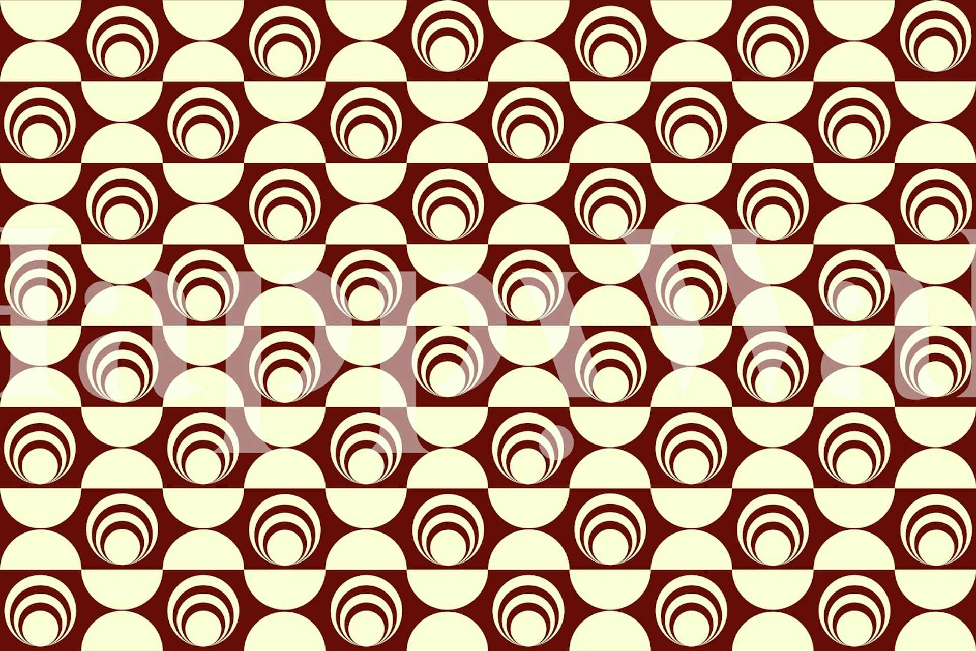 tapeta Retro Shapes Geometry Pattern u sobi