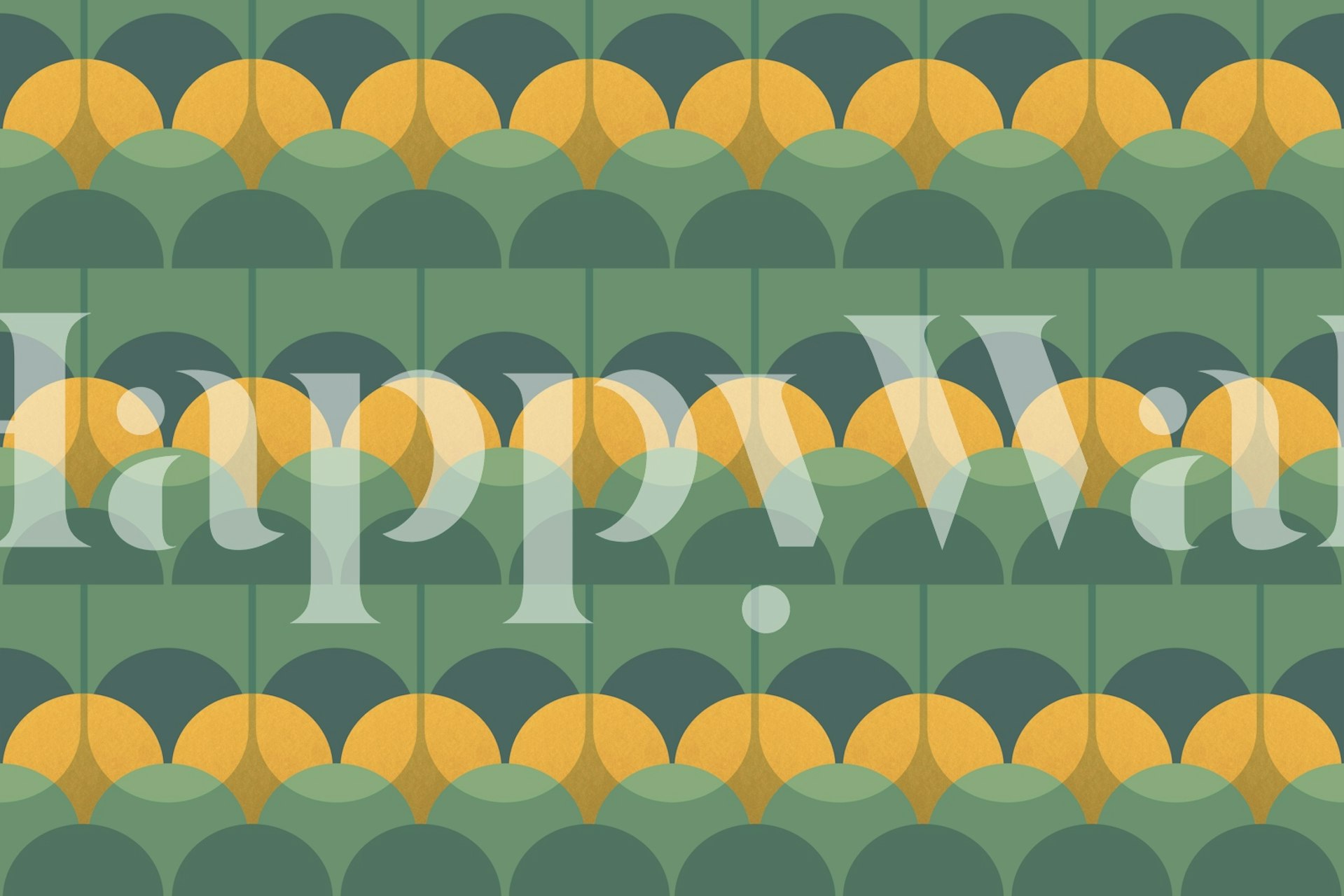 Zelená retro geometrie tapeta v místnosti