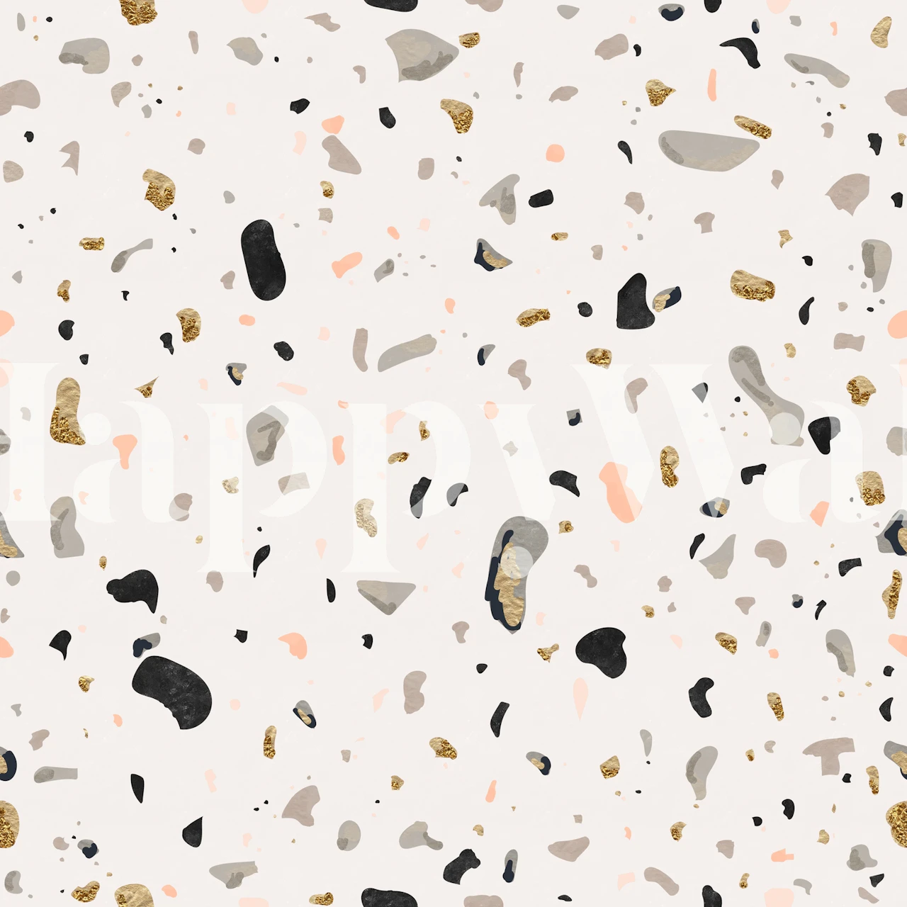 Blush Terrazzo -tapetti huoneasetelmassa