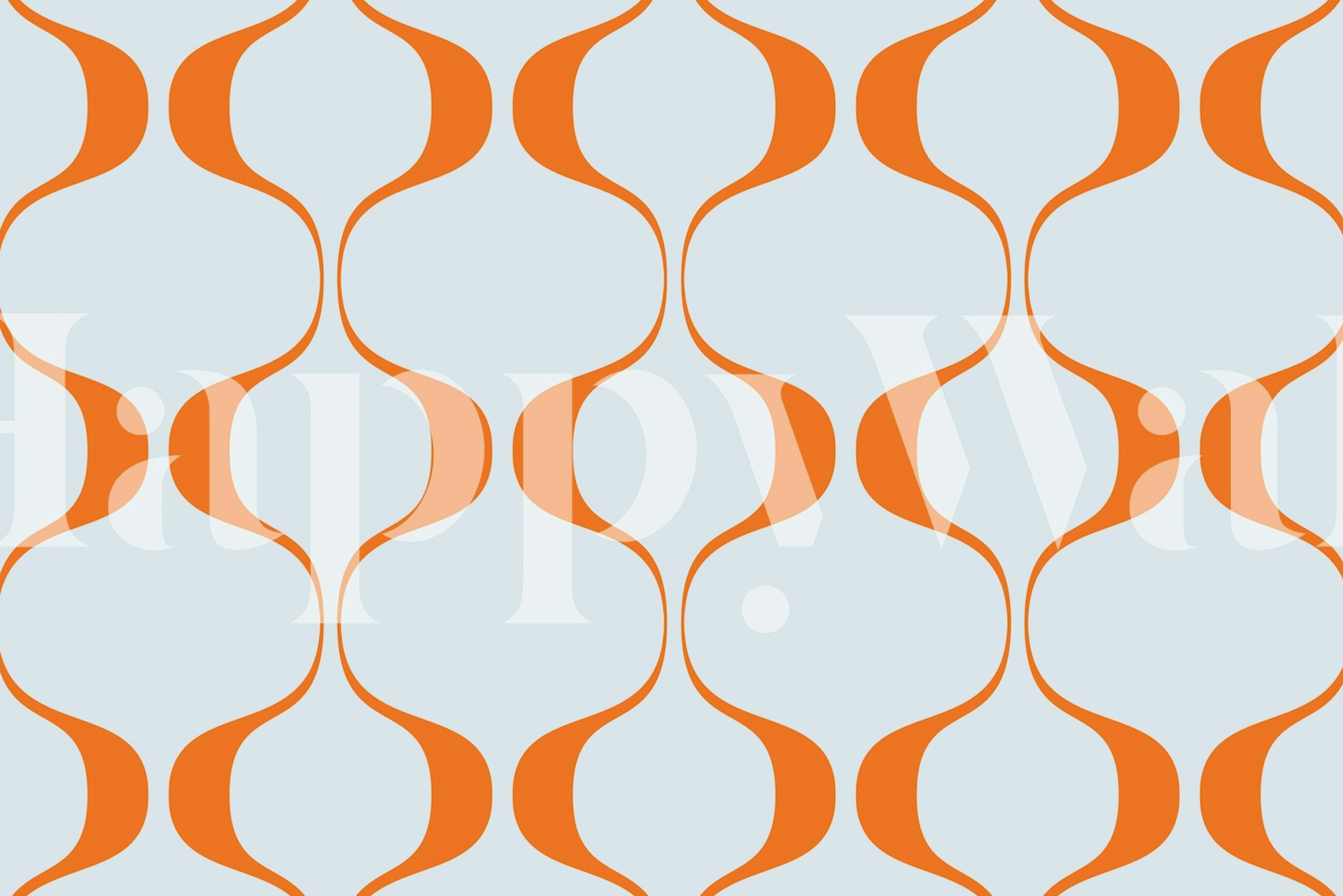 Orange interlocking circles pattern wall mural